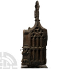 Medieval Wooden Pew End Carved with Flamboyant Blind Tracery