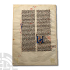Medieval 'Book of Amos' Manuscript Leaf from a Latin Bible