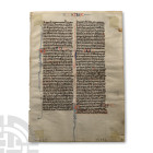 Medieval Book of Malachi Manuscript Page from a Latin Bible
