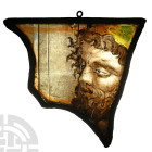 Medieval Stained Glass Panel of a Head