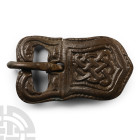 Byzantine Bronze Buckle with Entwined Beasts
