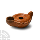 Byzantine Glazed Terracotta Oil Lamp
