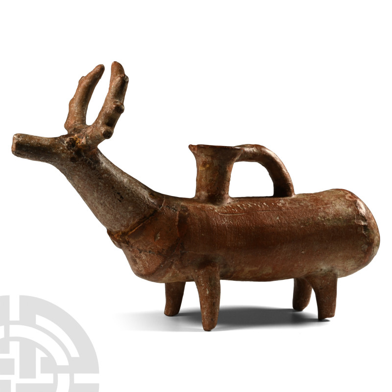Amlash Terracotta Stag Rhyton

1st millennium B.C. Comprising a tubular body w...