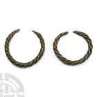Viking Age Bronze Coiled Bracelet Pair