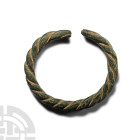 Viking Age Bronze Twisted Triple-Bar Bracelet