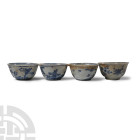 Ca Mau Cargo Shipwreck Glazed Blue and White Tea Cup Group