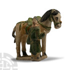 Chinese Ming Green Glazed Horse and Groom