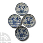 Ca Mau Cargo Shipwreck Glazed Blue and White Tea Saucer Set with Floral Design