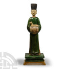 Chinese Ming Glazed Terracotta Standing Figure