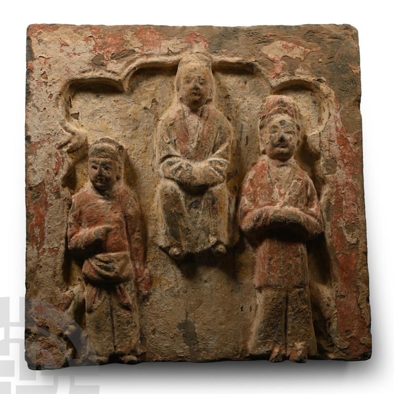 Chinese Song Terracotta Tile with Handprint Signature to Verso

Song Dynasty, ...