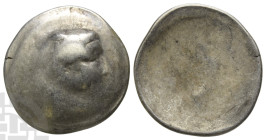 Celts in Lower Danube AR Tetradrachm. Circa 300-100 BC. Imitating Alexander III and Philip III of Macedon.