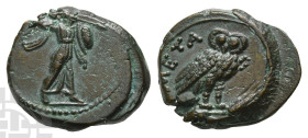 Lucania, Metapontion AE 17mm. Circa 250-207 BC.