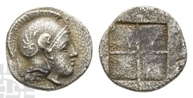 Macedon, Akanthos AR Diobol. Circa 430-390 BC.