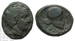 Macedon, Skione AE 20mm. Circa 400-350 BC.