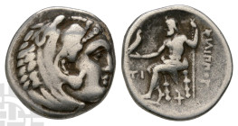 Kingdom of Macedon, Philip III Arrhidaios AR Drachm. 323-317 BC. Sardeis mint; struck under Menander or Kleitos, circa 322-319 BC. In the types of Ale...