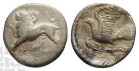 Sikyonia, Sikyon AR Triobol or Hemidrachm. Circa 330-280 BC.
