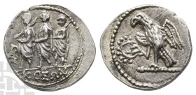 Scythia, Geto-Dacians. Koson AR Drachm. Circa 42-29 BC.  Rare