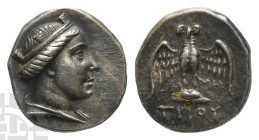 Pontos, Amisos AR Hemidrachm. Circa 300-125 BC. Demetrios, magistrate. Rhodian standard.