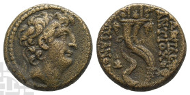 Seleucid Empire, Antiochos VIII Epiphanes (Grypos) AE 20mm. 121/0-97/6 BC. Antioch on the Orontes mint. Third reign at Antioch, 109-96 BC. Very Rare S...