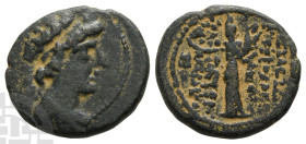 Seleucid Empire, Antiochos XII Dionysos AE 22mm. 87/6-83/2 BC. Damaskos mint. Struck 87-86/5 BC.