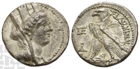 Phoenicia, Sidon AR Shekel-Tetradrachm. 107/6 BC-AD 43/4. Dated CY 5 (107/6 BC). Rare Sidonian Shekel