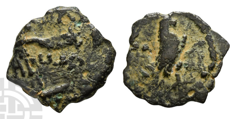 Judaea. Herodians, Herod I AE Half Prutah. 40-4 BCE. Jerusalem mint. Circa 37-34...
