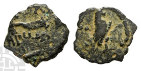 Judaea. Herodians, Herod I AE Half Prutah. 40-4 BCE. Jerusalem mint. Circa 37-34 BCE.