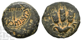Judaea. Herodians, Agrippa I AE Prutah. 37-43 CE. Jerusalem mint. Dated RY 6 (41/2 CE).