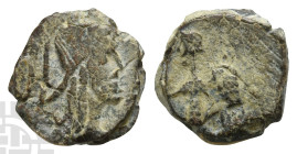 Nabataea, Anonymous AE 12mm. Circa 3rd-2nd century BC. Petra(?) mint. Imitating staters of Alexander III of Macedon.