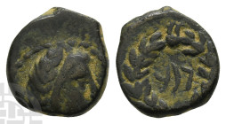 Nabataea, Aretas IV AE Quarter Unit. Circa 9/8 BC-AD 40. Petra mint. Struck circa AD 1/2.