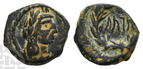 Nabataea, Aretas IV AE 14mm. Circa 9/8 BC-AD 40. Petra mint; struck circa AD 17/8-39/40.
