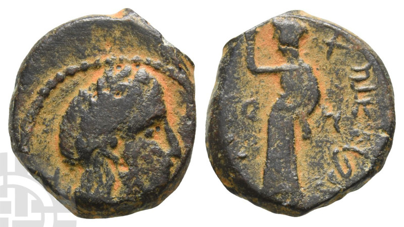 Nabataea, Aretas IV AE 18mm. Circa 9/8 BC-AD 40. Petra mint; dated RY 4 (6/5 BC)...