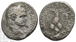 Caracalla AR Tetradrachm of Emesa, Seleucis and Pieria. AD 198-217. Struck AD 215-217.