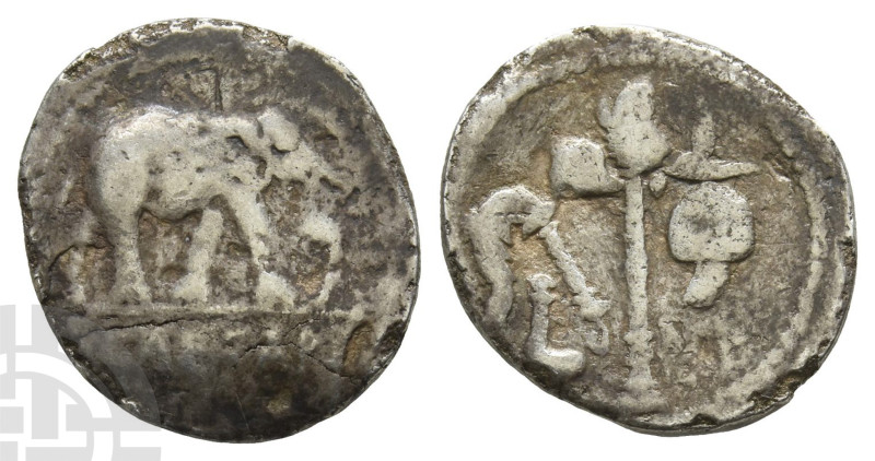 Julius Caesar AR Denarius. 49-48 BC. Military mint travelling with Caesar. 

J...