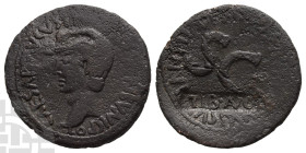 Augustus AE As. 27 BC-AD 14. Rome mint; struck 6 BC. Sex. Nonius Quinctilianus, triumvir monetalis.