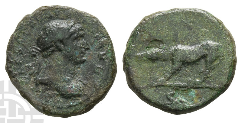 Trajan AE Semis. AD 98-117. Rome mint; struck AD 109. 

Trajan AE Semis. AD 98...