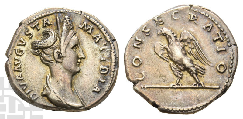 Diva Matidia AR Denarius. Died AD 119. Rome mint; struck under Hadrian AD 119-12...