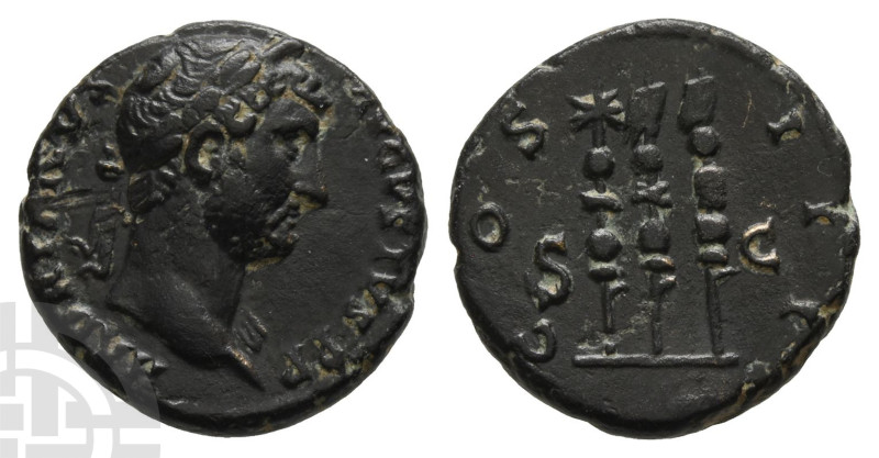 Hadrian AE Semis. AD 117-138. Rome mint; struck AD 125-128. 

Hadrian AE Semis...