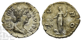 Faustina II, Augusta AR Denarius. AD 147-175. Rome mint. Struck under Marcus Aurelius, circa AD 170-175/6.