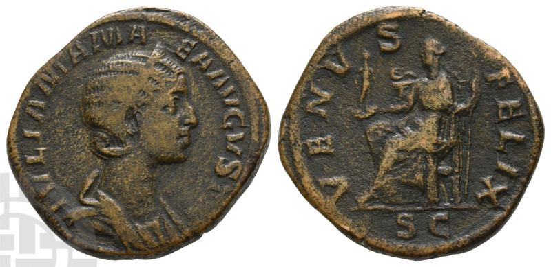 Julia Mamaea, Augusta AE Sestertius. AD 222-235. Rome mint; struck AD 224. 

J...