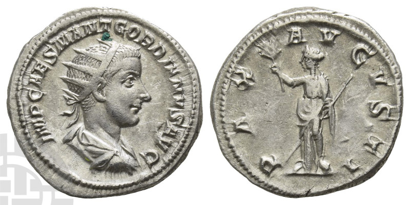 Gordian III AR Antoninianus. AD 238-244. Rome mint; struck AD 238-239. 

Gordi...