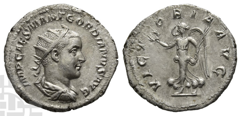 Gordian III AR Antoninianus. AD 238-244. Rome mint; struck AD 238-239. 

Gordi...