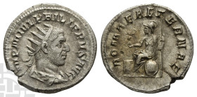 Philip I AR Antoninianus. AD 244-249. Rome mint; struck AD 244-247.