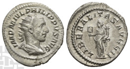 Philip I AR Antoninianus. AD 244-249. Rome mint; struck AD 244-247.