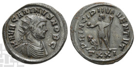 Carinus, as Caesar BI Antoninianus. AD 282-283. Ticinum mint; struck AD 282. 3rd officina.