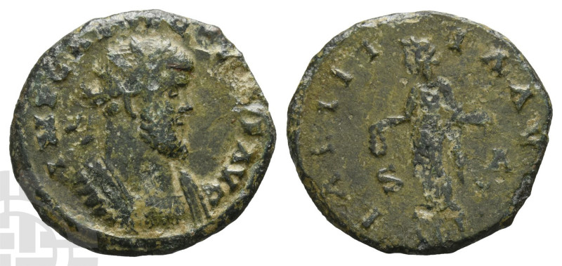 Allectus, Romano-British Emperor AE Antoninianus. AD 293-296. London mint. 

A...