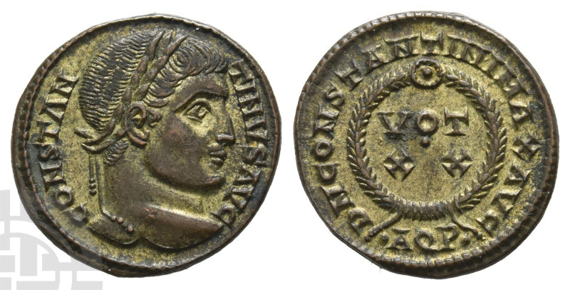 Constantine I BI Nummus. AD 307/310-337. Aquileia mint; struck AD 321. 1st offic...