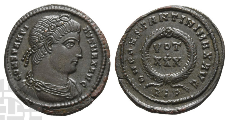 Constantine I BI Nummus. AD 307/310-337. Rome mint; struck AD 329-330. 

Const...