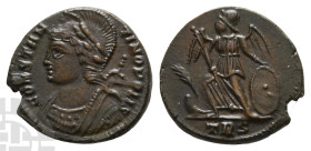 City Commemorative BI Nummus. Struck under Constantine I, AD 333-334. Treveri mint. 2nd officina.
