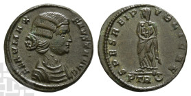 Fausta, Augusta BI Nummus. AD 324-326. Treveri mint; struck AD 325-326. 1st officina.